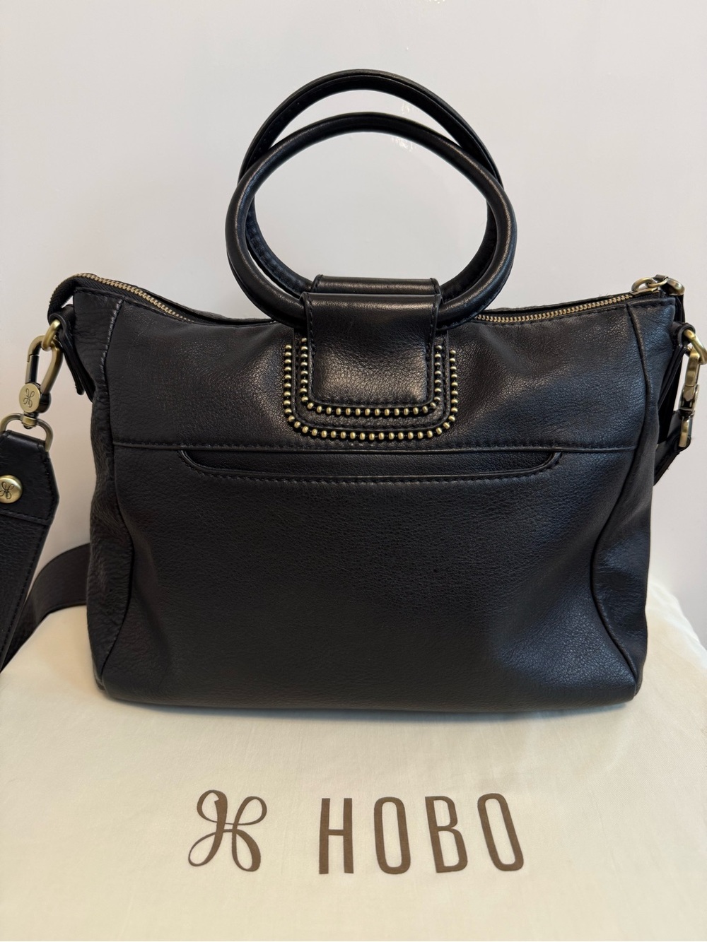 HOBO Sheila Medium Crossbody Satchel with Brass Studs LIKE NEW